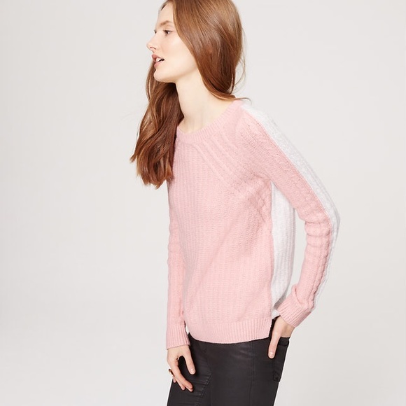 LOFT Sweaters - Loft Color block Pink Gray Sweater